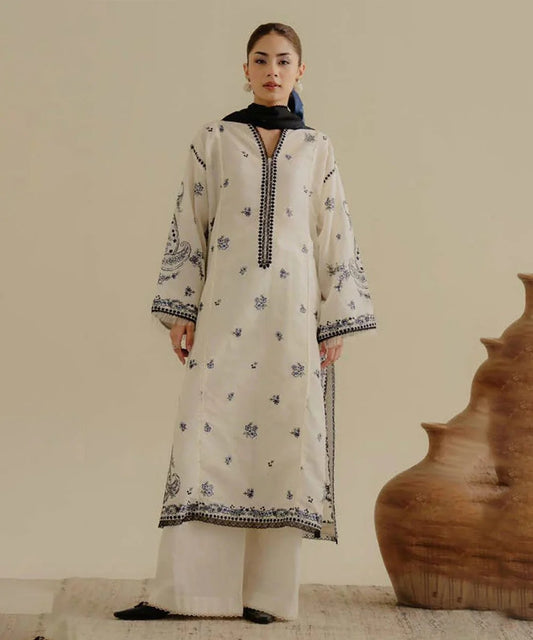 Lawn-3PC Embroidered Shirt with Digital Printed Jacquard Dupatta-1400