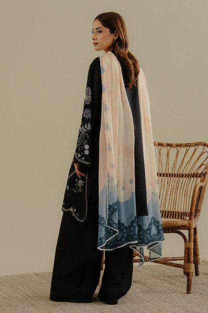 Lawn-3PC Embroidered Shirt with Digital Printed Jacquard Dupatta-1384