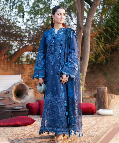 Lawn-3PC Embroidered Shirt with Digital Printed Jacquard Dupatta-1424