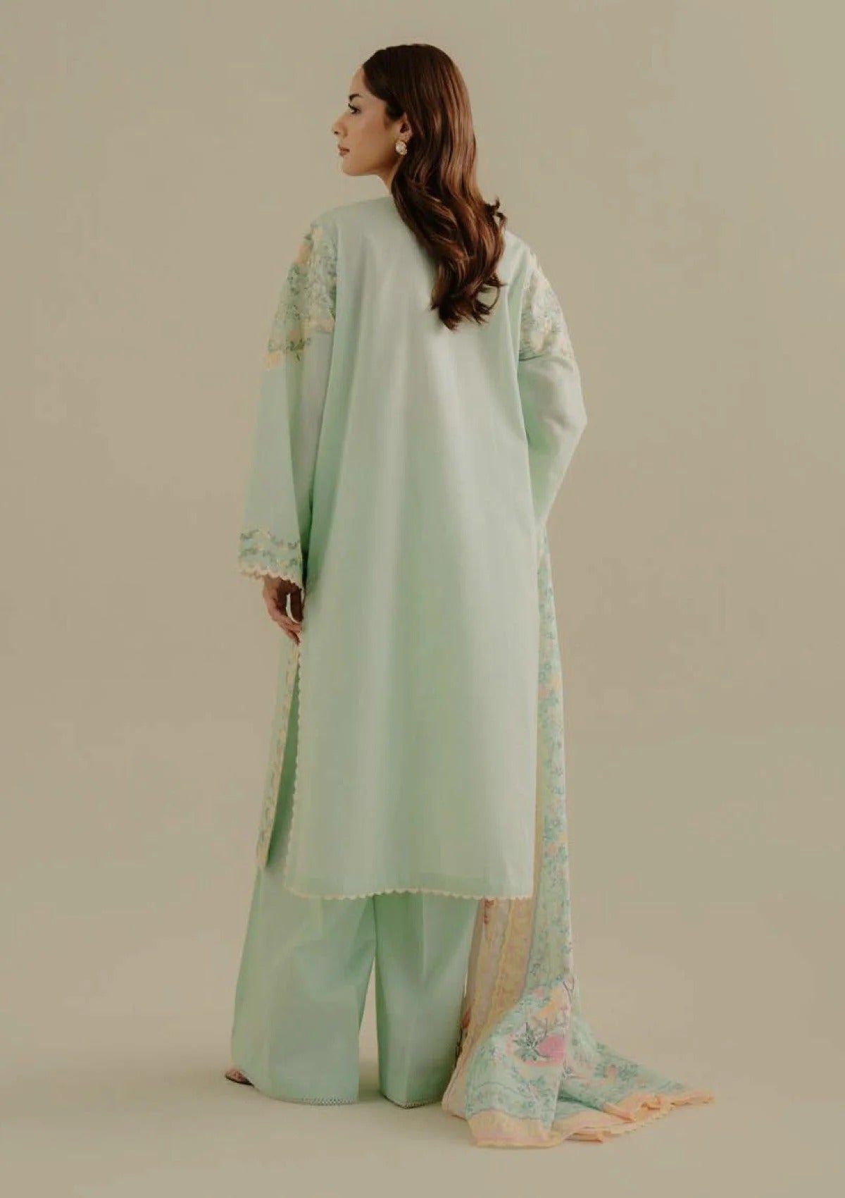 Lawn-3PC Embroidered Shirt with Digital Printed Jacquard Dupatta-1395
