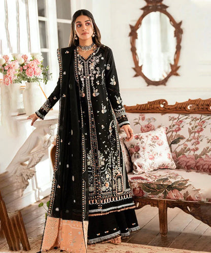 Dhanak-3PC Embroidered Shirt with Dhanak Embroidered Dupatta -3395