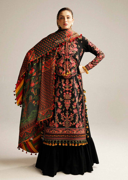 3PC Embroidered With Digital Printed Dupatta-173
