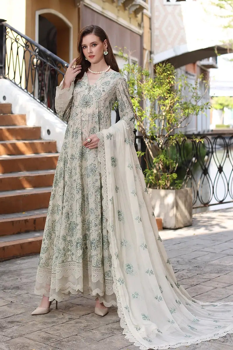 Dhanak -3PC Embroidered Shirt With Chiffon Embroidered Dupatta-3172