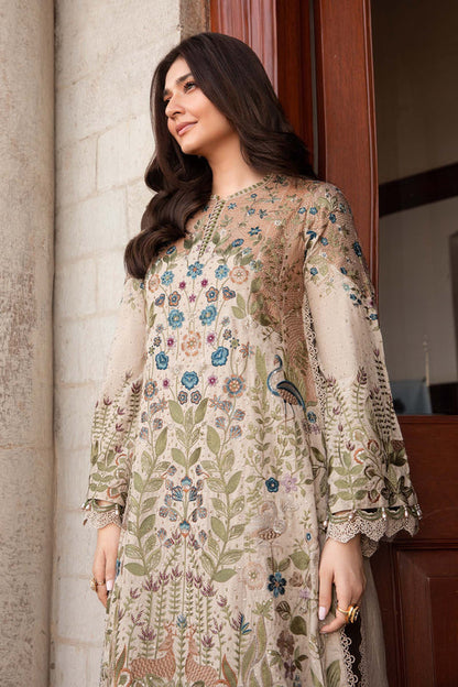 Dhanak-3PC Embroidered Shirt with Digital Printed Wool Shawl - 3391