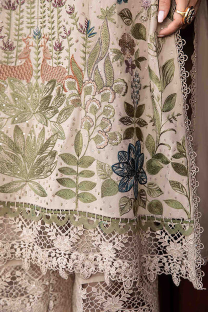 Dhanak-3PC Embroidered Shirt with Digital Printed Wool Shawl - 3391