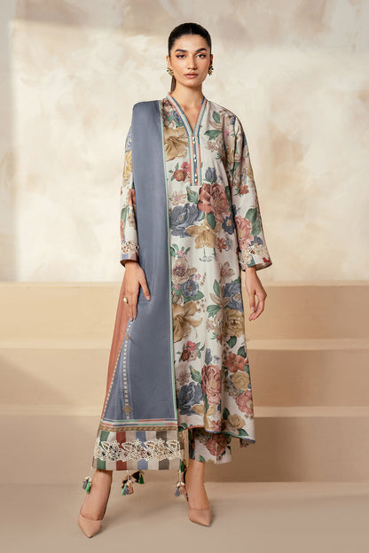 BAROQUE 3PC KARANDI PRINTED SHIRT WITH KARANDI PRINTED DUAPTTA AND TROUSER - 1705