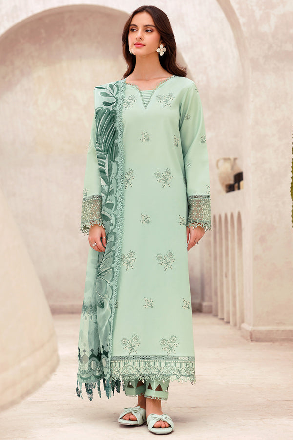 Dhanak-3PC Embroidered Shirt with Digital Printed Wool Shawl - 3279