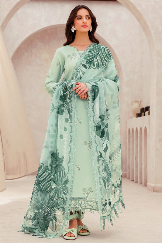 Dhanak-3PC Embroidered Shirt with Digital Printed Wool Shawl - 3279