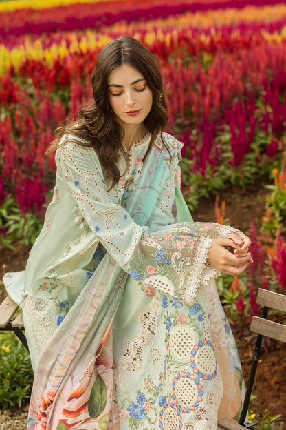 Lawn-3PC Embroidered Shirt with Digital Printed Jacquard Dupatta-1408