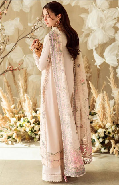 Lawn-3PC Embroidered Shirt with Organza Embroidered Dupatta-1379