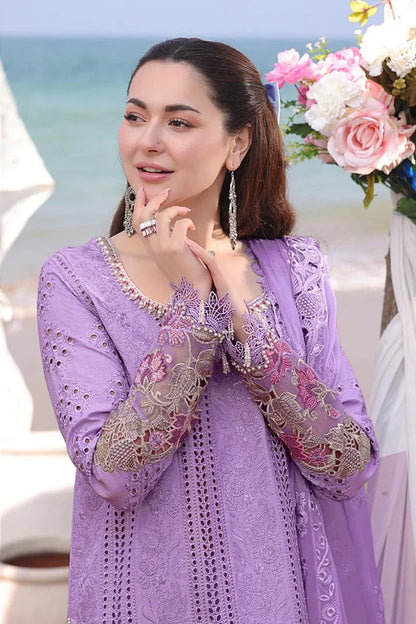 Dhanak -3PC Embroidered Shirt With Organza Embroidered Dupatta-3341