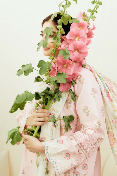 Dhanak-3PC Embroidered Shirt with Digital Printed Wool Shawl-3193