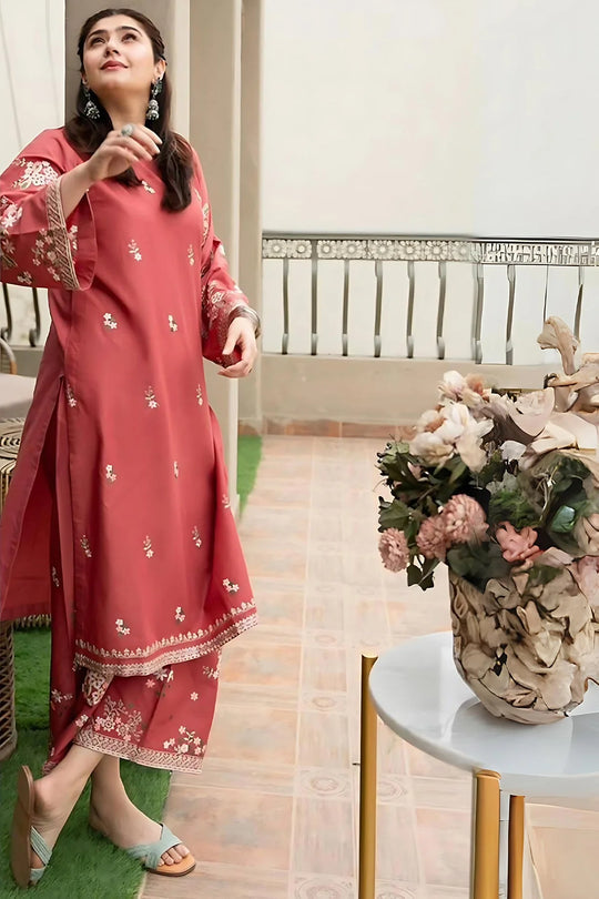 2PC LAWN EMBROIDERED SHIRT AND TROUSER-1012