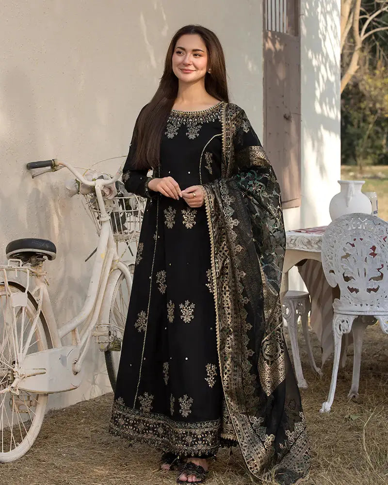 Dhanak -3PC Embroidered Shirt with Digital Printed Silk Dupatta-3283