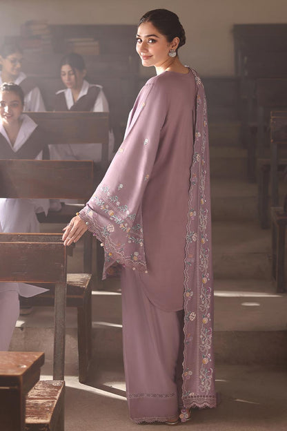 Dhanak-3PC Embroidered Shirt with Chiffon Embroidered Dupatta - 3557