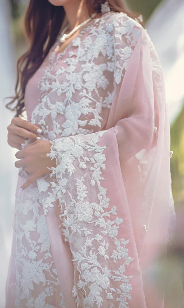 Lawn-3PC Embroidered Shirt with Organza Embroidered Dupatta-1332