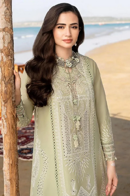 Lawn-3PC Embroidered Shirt with Digital Printed Organza Dupatta-1258