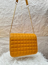 MUSTARD FOLDOVER SADDLE BAG