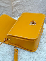 MUSTARD FOLDOVER SADDLE BAG