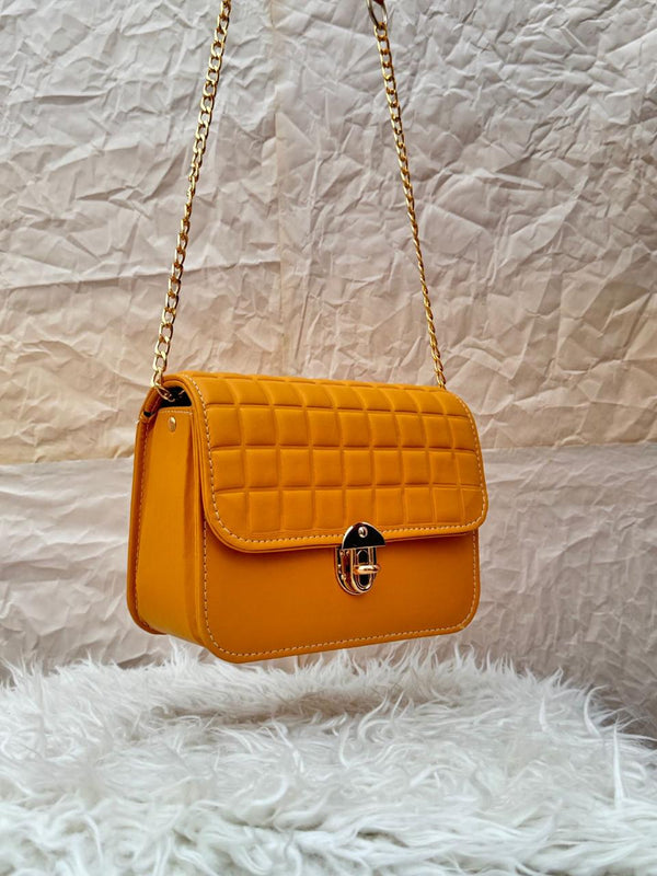 MUSTARD FOLDOVER SADDLE BAG