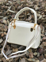 WHITE MINI MESSENGER BAG