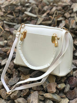 WHITE MINI MESSENGER BAG