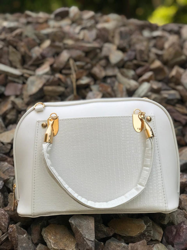 WHITE MINI MESSENGER BAG