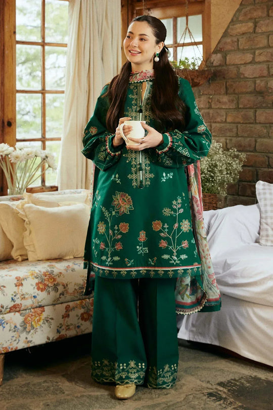 3PC Lawn Embroidered Shirt With Printed Dupatta-491