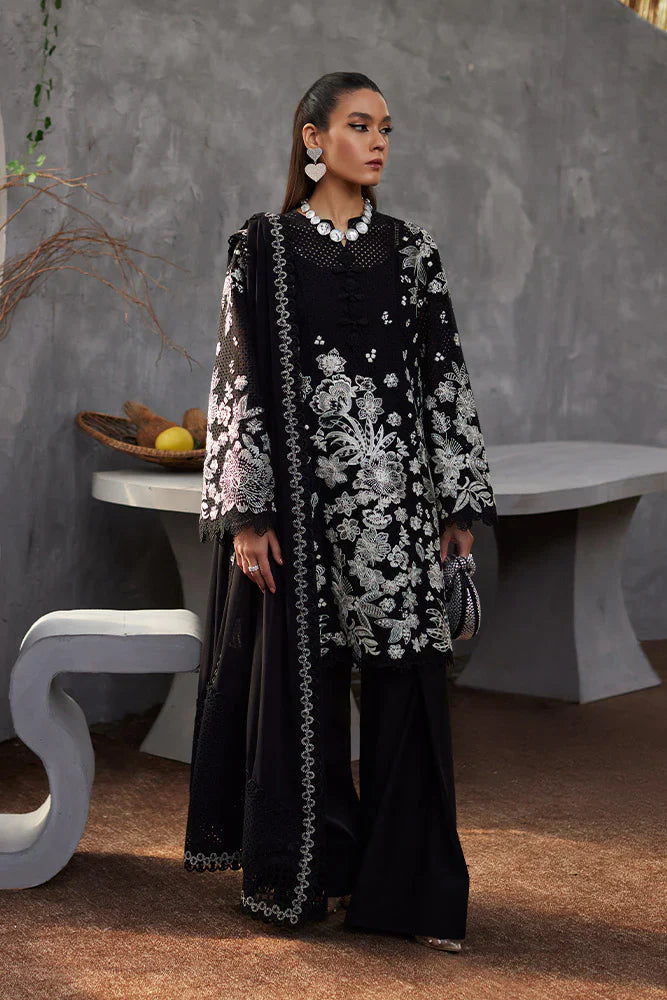 3PC LAWN EMBROIDERED SHIRT WITH CHIFFON EMBROIDERED DUPATTA AND TROUSER - 441