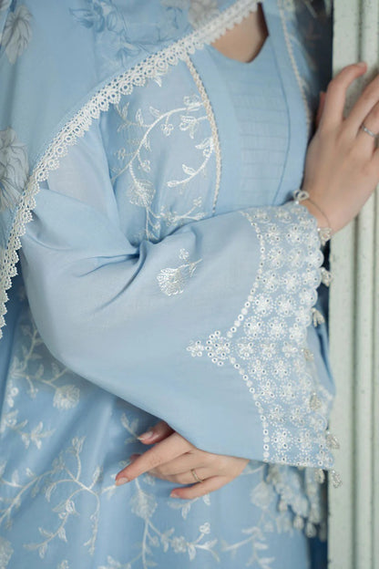 Lawn-3PC Embroidered Shirt with Digital Printed Jacquard Dupatta-1366