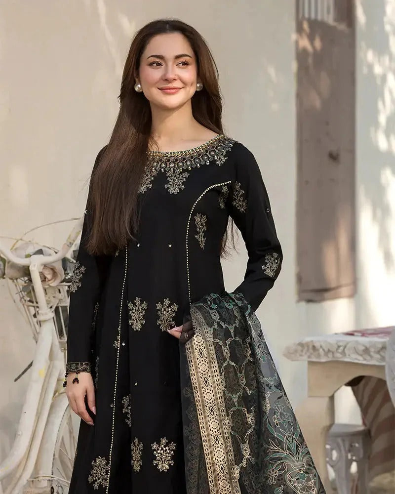 Lawn-3PC Embroidered Shirt with Digital Printed Silk Dupatta-1174