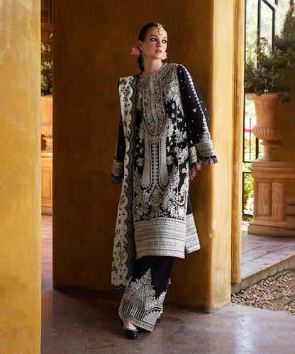 Lawn-3PC Embroidered Shirt with Organza Embroidered Dupatta-1372