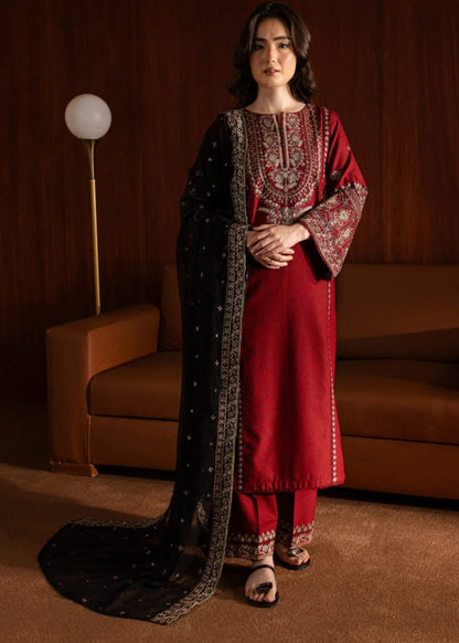 Dhanak -3PC Embroidered Shirt With Organza Sequence Embroidered Dupatta-3351