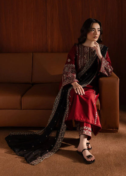 Dhanak -3PC Embroidered Shirt With Organza Sequence Embroidered Dupatta-3351