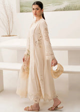 QALAMKAR  Chikenkari Lawn 3PC Embroidered With Printed Dupatta-508