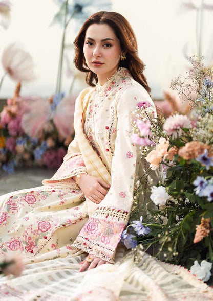Lawn-3PC Embroidered Shirt with Organza Embroidered Dupatta-1273