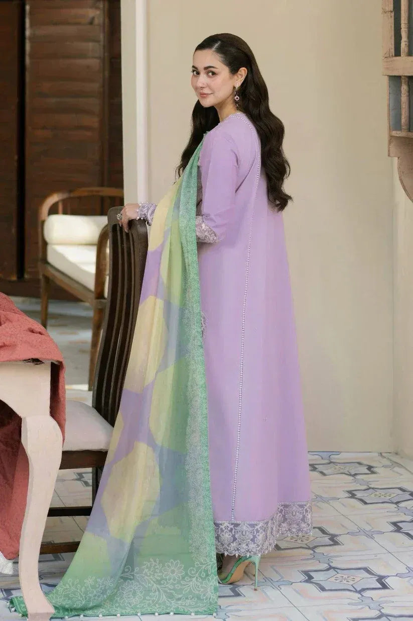 Lawn-3PC Embroidered Shirt with Digital Printed Jacquard Dupatta - 1376